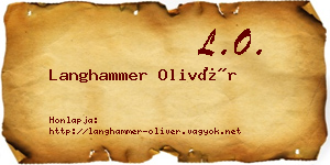 Langhammer Olivér névjegykártya